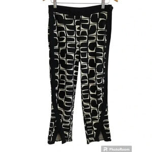 Ozai N Ku Black White Geometric Cropped Pants